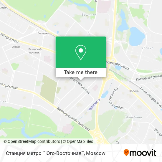 Станция метро ""Юго-Восточная"" map