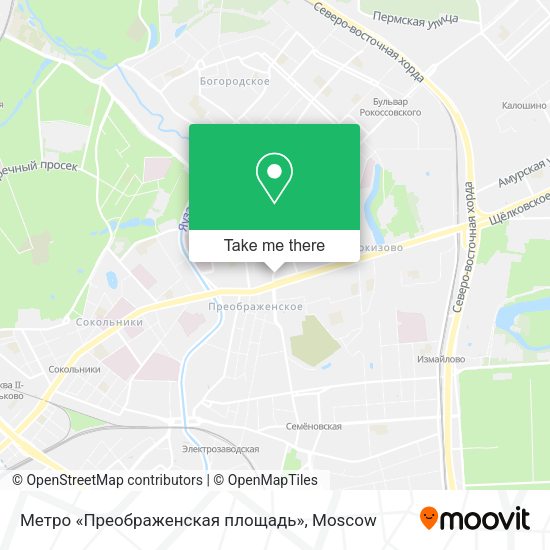 Метро «Преображенская площадь» map