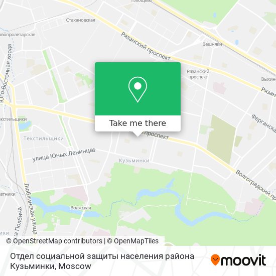 Отдел социальной защиты населения района Кузьминки map