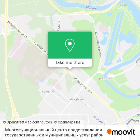 Многофункциональный центр предоставления государственных и муниципальных услуг района Крылатское map