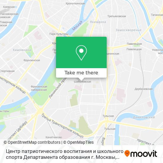 Центр патриотического воспитания и школьного спорта Департамента образования г. Москвы map