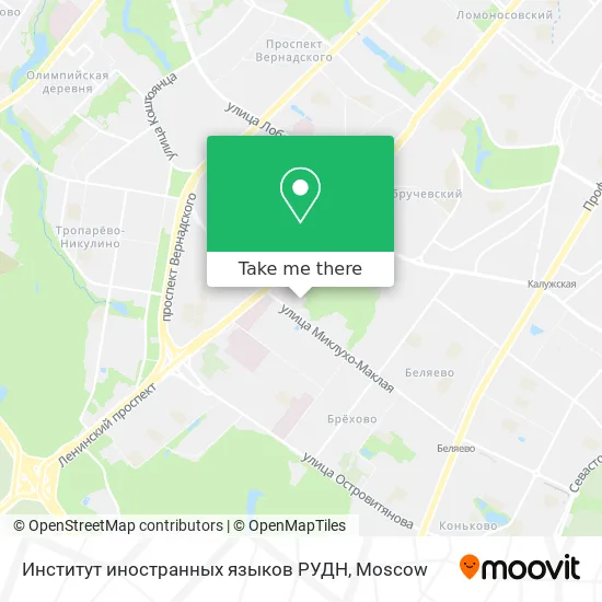 Институт иностранных языков РУДН map