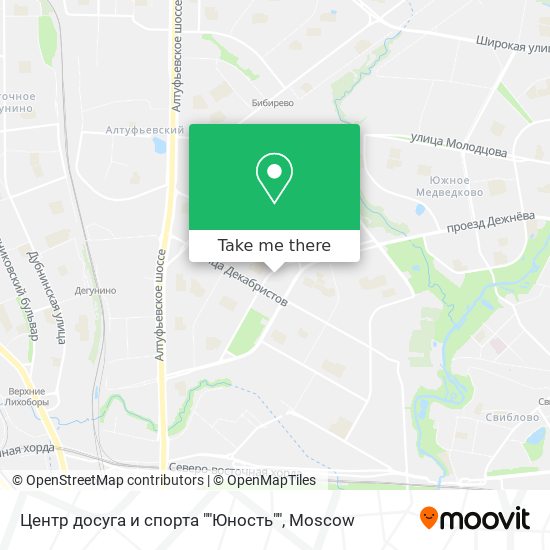 Центр досуга и спорта ""Юность"" map