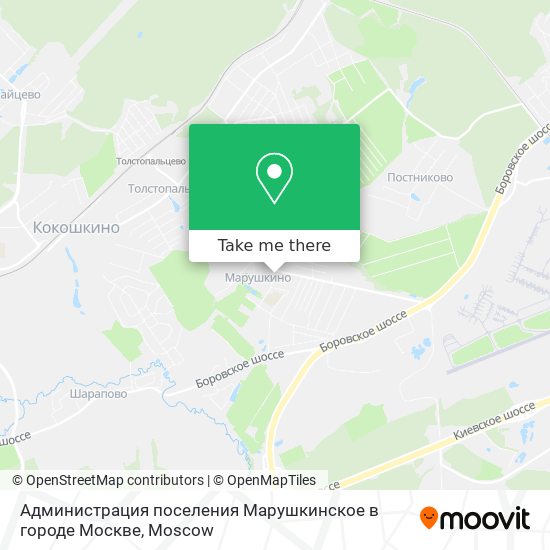 Администрация поселения Марушкинское в городе Москве map