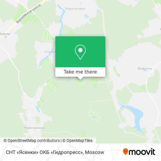 СНТ «Ясенки» ОКБ «Гидропресс» map