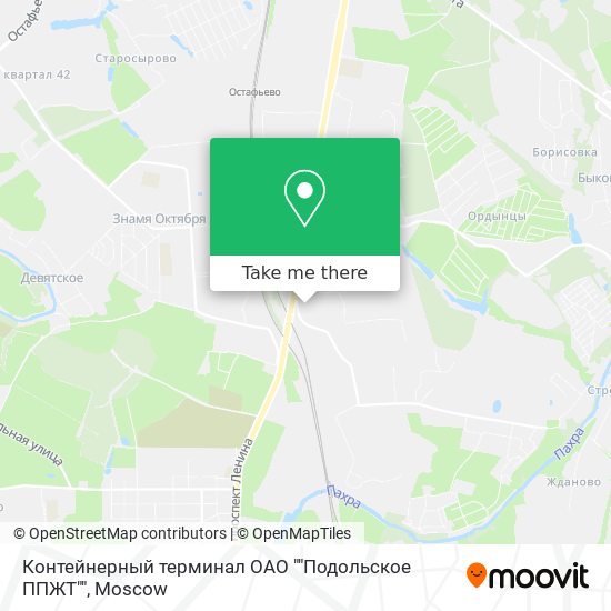 Контейнерный терминал ОАО ""Подольское ППЖТ"" map