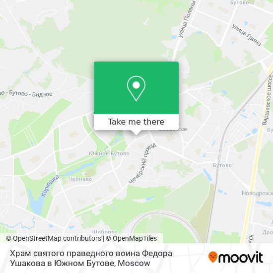 Храм святого праведного воина Федора Ушакова в Южном Бутове map