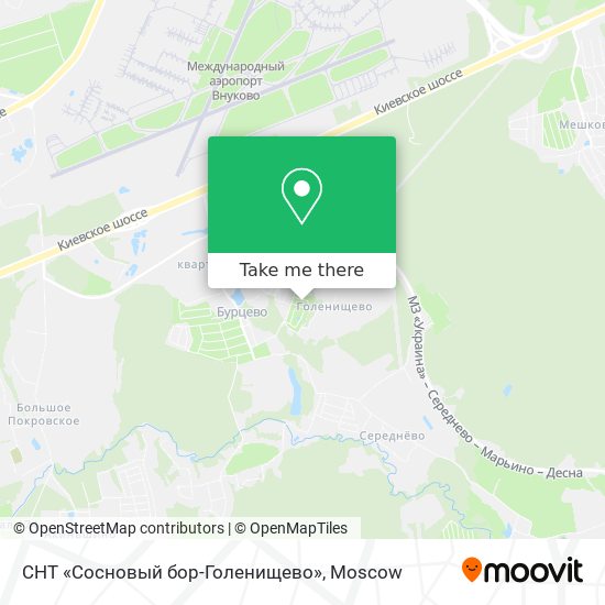 СНТ «Сосновый бор-Голенищево» map