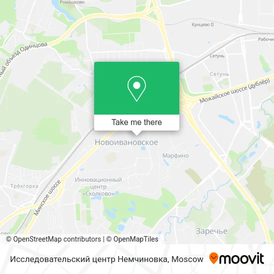Исследовательский центр Немчиновка map