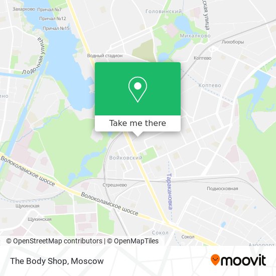 The Body Shop map