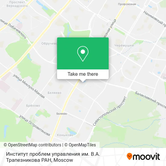 Институт проблем управления им. В.А. Трапезникова РАН map