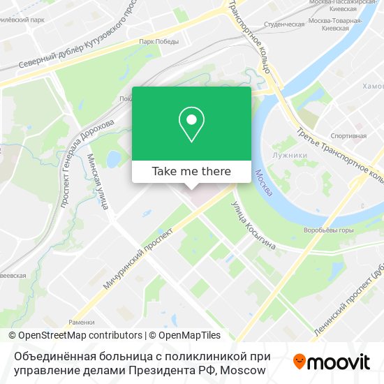 Объединённая больница с поликлиникой при управление делами Президента РФ map