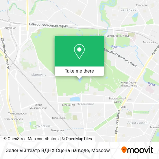 Зеленый театр ВДНХ Сцена на воде map