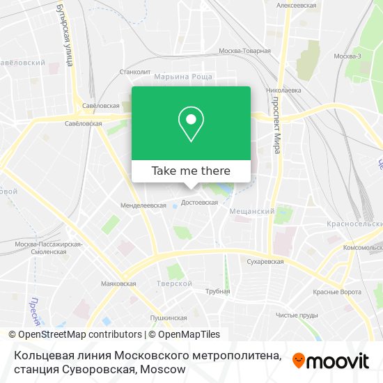 Кольцевая линия Московского метрополитена, станция Суворовская map