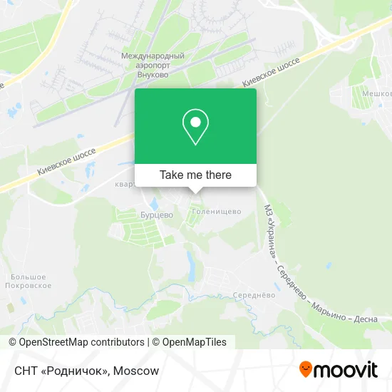 СНТ «Родничок» map