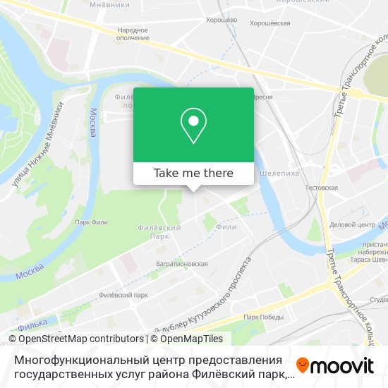 Многофункциональный центр предоставления государственных услуг района Филёвский парк map
