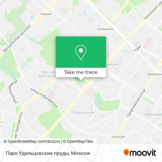 Парк Удальцовские пруды map