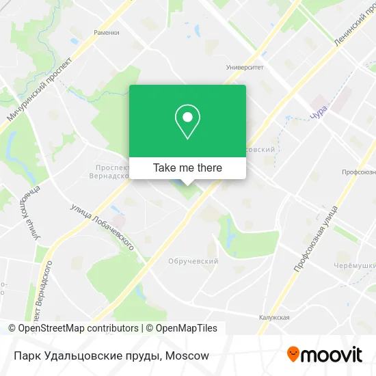 Парк Удальцовские пруды map