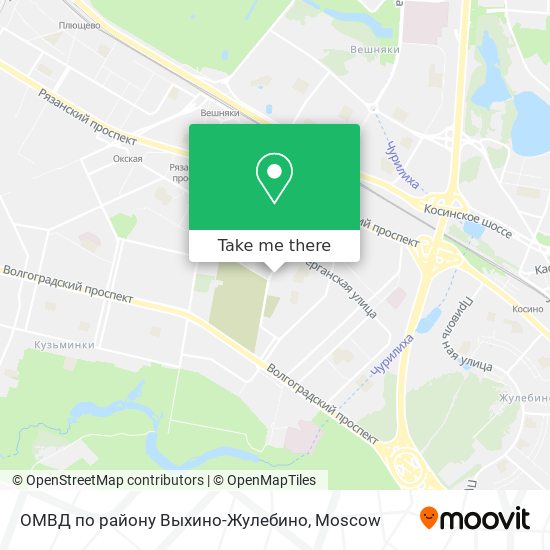 ОМВД по району Выхино-Жулебино map