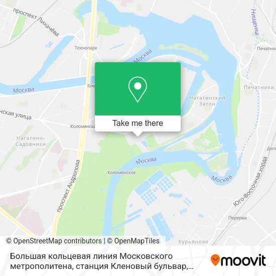 Большая кольцевая линия Московского метрополитена, станция Кленовый бульвар map