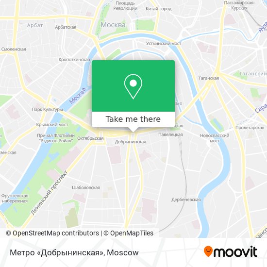 Метро «Добрынинская» map