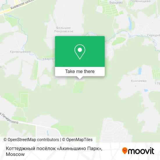 Коттеджный посёлок «Акиньшино Парк» map