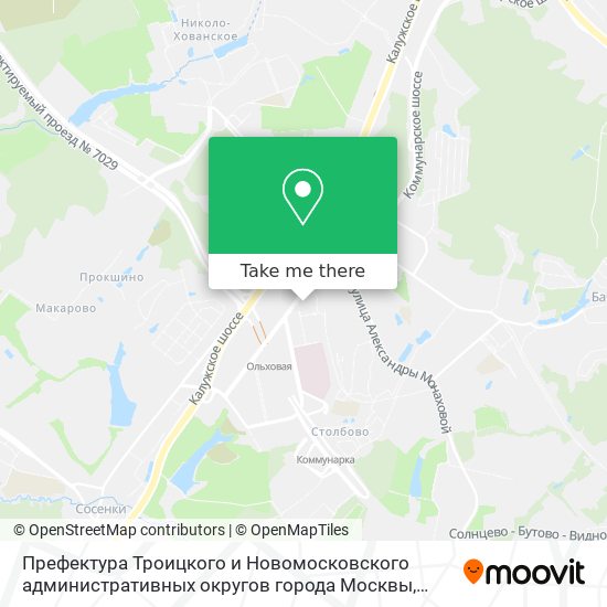 Префектура Троицкого и Новомосковского административных округов города Москвы map