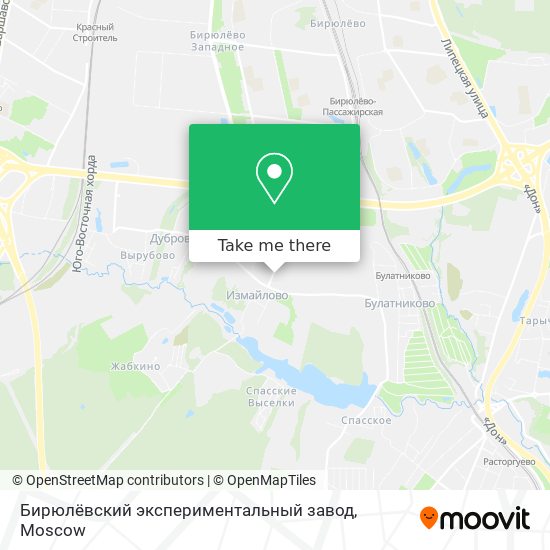 Бирюлёвский экспериментальный завод map