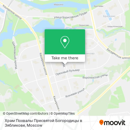 Храм Похвалы Пресвятой Богородицы в Зябликове map