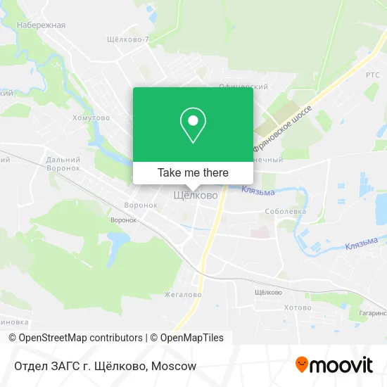 Отдел ЗАГС г. Щёлково map