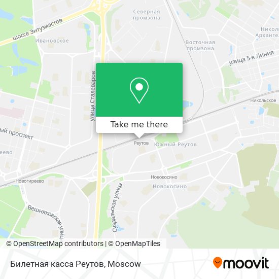 Билетная касса Реутов map