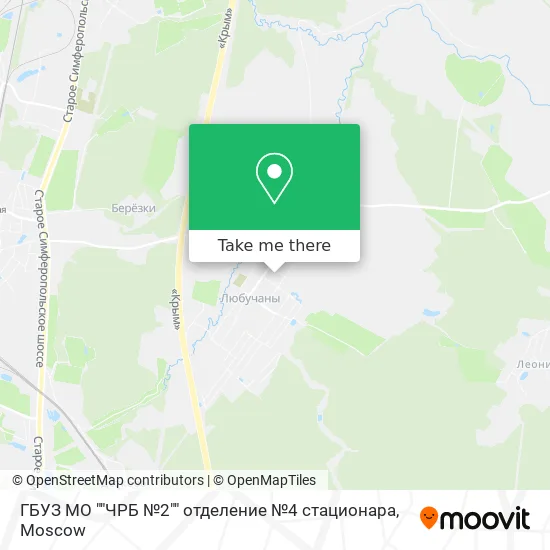 ГБУЗ МО ""ЧРБ №2"" отделение №4 стационара map