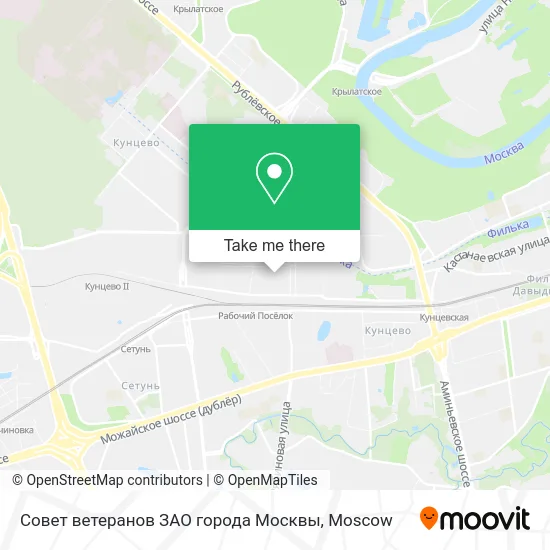Совет ветеранов ЗАО города Москвы map