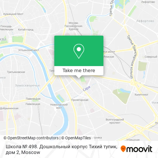 Школа № 498. Дошкольный корпус Тихий тупик, дом 2 map