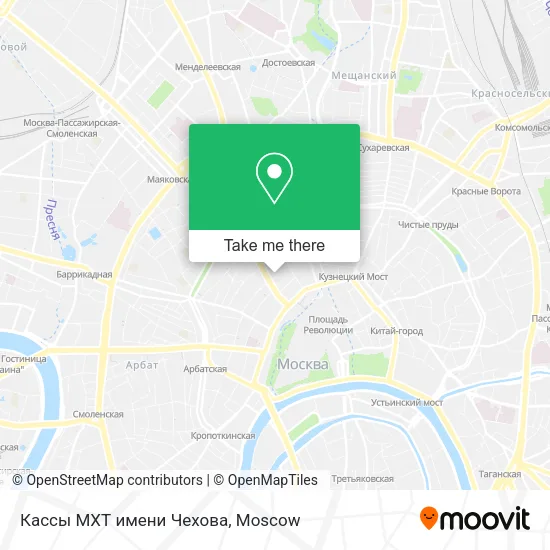 Кассы МХТ имени Чехова map
