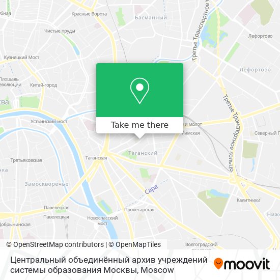 Центральный объединённый архив учреждений системы образования Москвы map