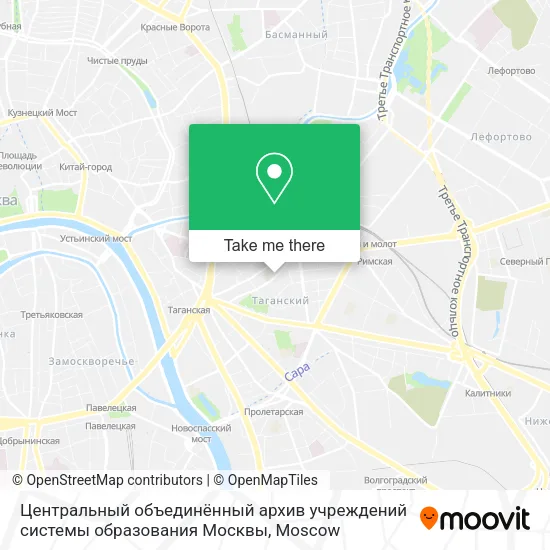 Центральный объединённый архив учреждений системы образования Москвы map