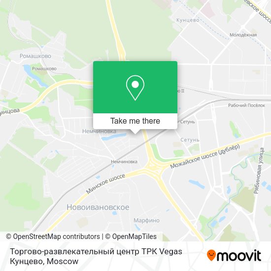 Торгово-развлекательный центр ТРК Vegas Кунцево map
