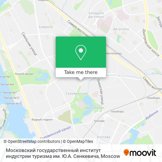 Московский государственный институт индустрии туризма им. Ю.А. Сенкевича map