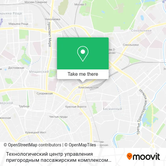 Технологический центр управления пригородным пассажирским комплексом Московской железной дороги map