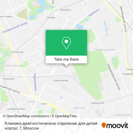 Клинико-диагностическое отделение для детей корпус 7 map