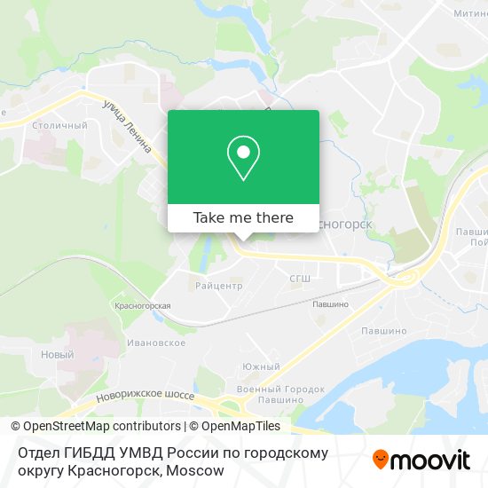 Отдел ГИБДД УМВД России по городскому округу Красногорск map