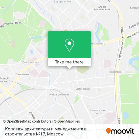 Колледж архитектуры и менеджмента в строительстве №17 map