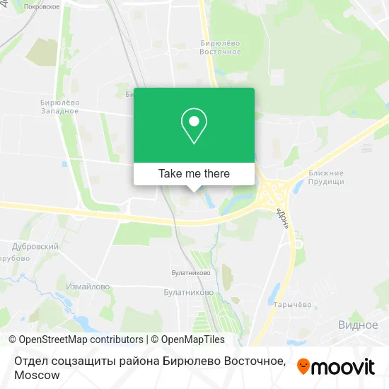 Отдел соцзащиты района Бирюлево Восточное map