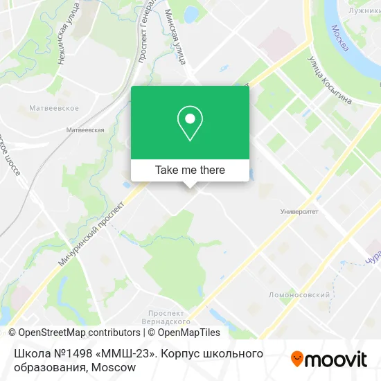 Школа №1498 «ММШ-23». Корпус школьного образования map