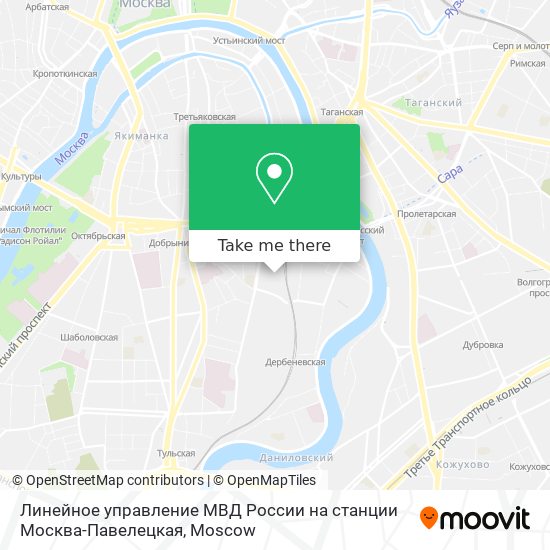 Линейное управление МВД России на станции Москва-Павелецкая map