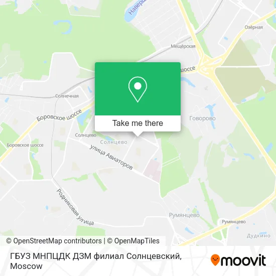 ГБУЗ МНПЦДК ДЗМ филиал Солнцевский map