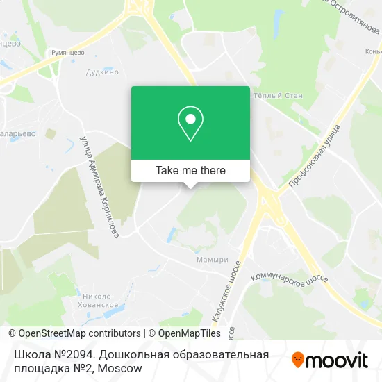 Школа №2094. Дошкольная образовательная площадка №2 map