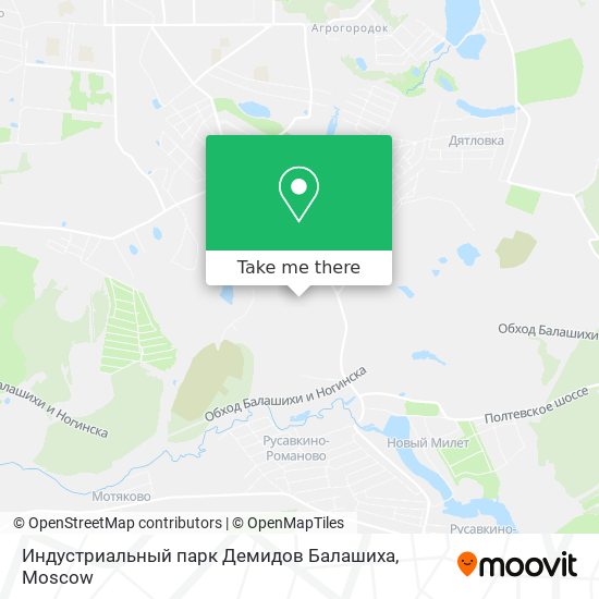 Индустриальный парк Демидов Балашиха map