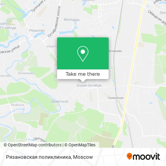 Рязановская поликлиника map